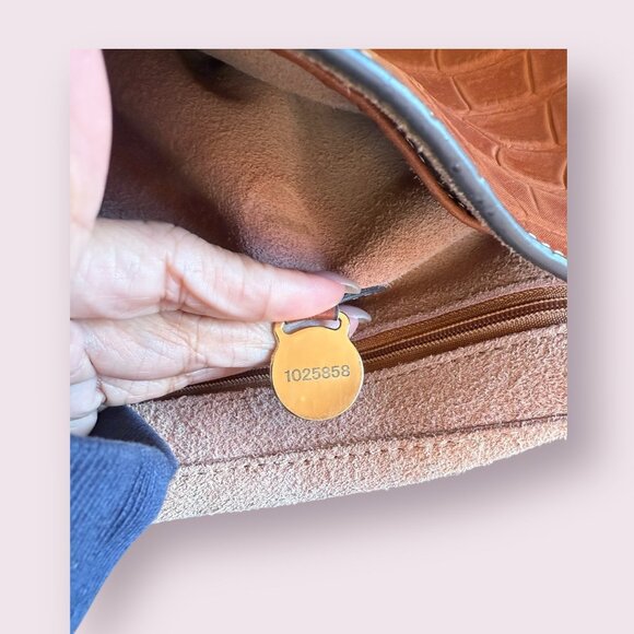 Authentic Mulberry Croc Embossed Lily Chain Bag – Cognac Brown Leather - Picture 7 of 8